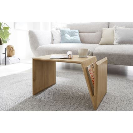Tavolino da salotto PRISM 60x40 cm regolabile in verticale e in orizzontale, finitura rovere