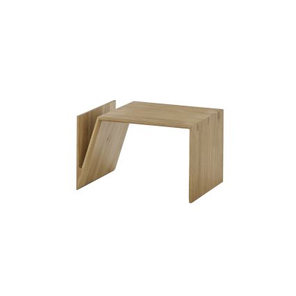 Tavolino da salotto PRISM 60x40 cm regolabile in verticale e in orizzontale, finitura rovere