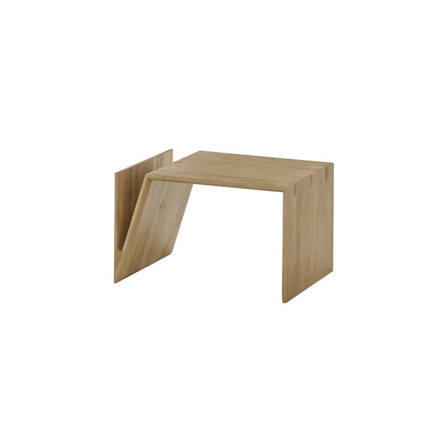 Tavolino da salotto PRISM 60x40 cm regolabile in verticale e in orizzontale, finitura rovere