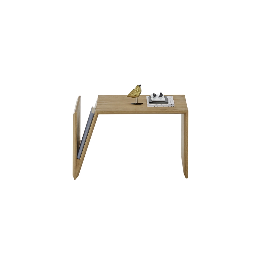 Tavolino da salotto PRISM 60x40 cm regolabile in verticale e in orizzontale, finitura rovere