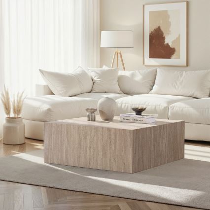 Tavolino da salotto PRIZMA 90x90 cm beige