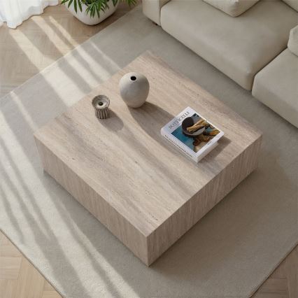 Tavolino da salotto PRIZMA 90x90 cm beige