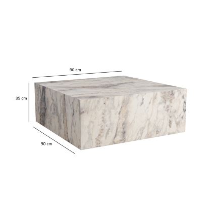 Tavolino da salotto PRIZMA 90x90 cm in marmo