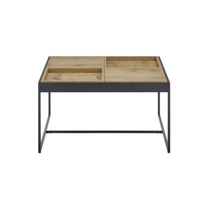 Tavolino da salotto PULSE 83x83 cm rovere/nero