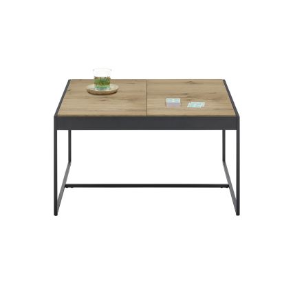 Tavolino da salotto PULSE 83x83 cm rovere/nero