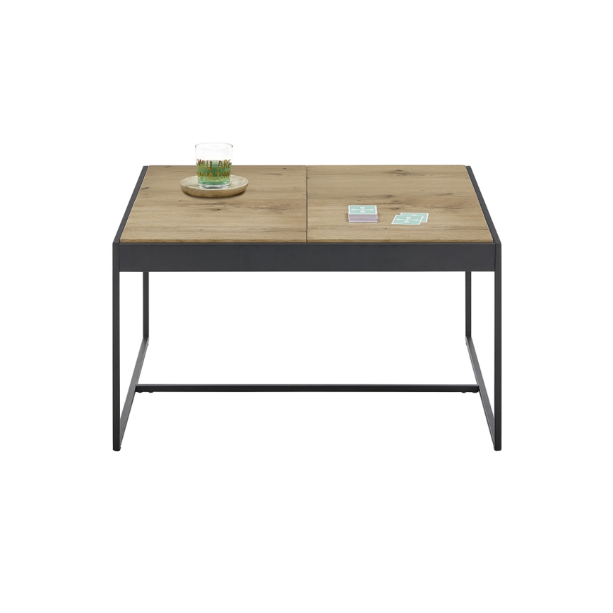 Tavolino da salotto PULSE 83x83 cm rovere/nero