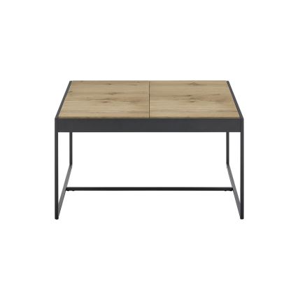 Tavolino da salotto PULSE 83x83 cm rovere/nero