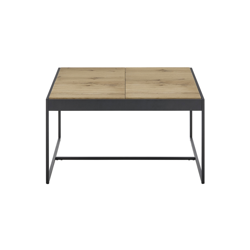 Tavolino da salotto PULSE 83x83 cm rovere/nero