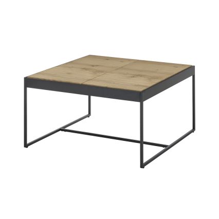 Tavolino da salotto PULSE 83x83 cm rovere/nero
