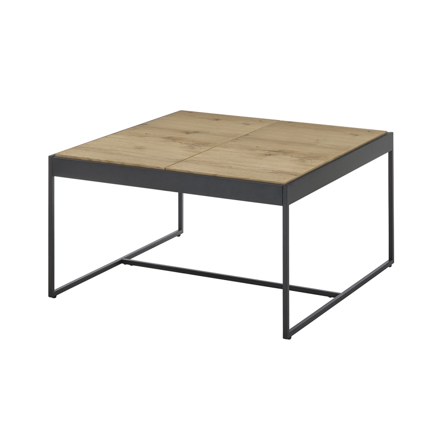 Tavolino da salotto PULSE 83x83 cm rovere/nero