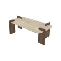 Tavolino da salotto PURO 120x60 cm noce/beige