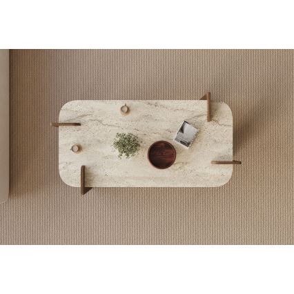 Tavolino da salotto PURO 120x60 cm noce/beige