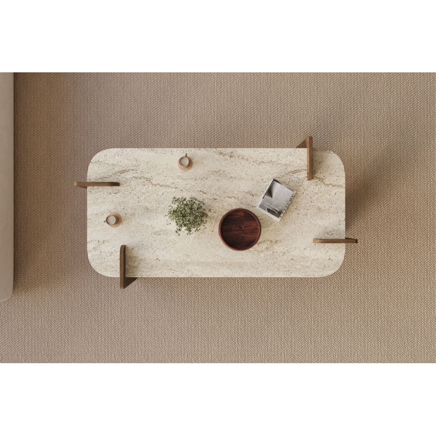 Tavolino da salotto PURO 120x60 cm noce/beige