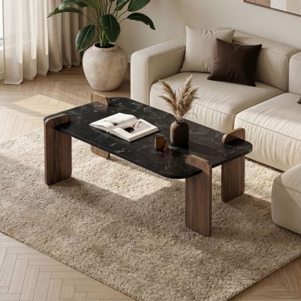 Tavolino da salotto PURO 120x60 cm noce/nero