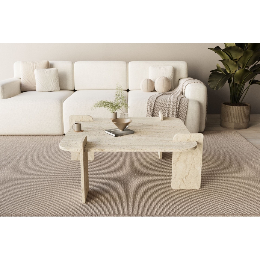 Tavolino da salotto PURO 90x90 cm, beige