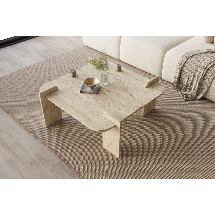 Tavolino da salotto PURO 90x90 cm, beige