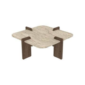 Tavolino da salotto PURO 90x90 cm beige/noce