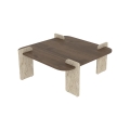 Tavolino da salotto PURO 90x90 cm noce/beige