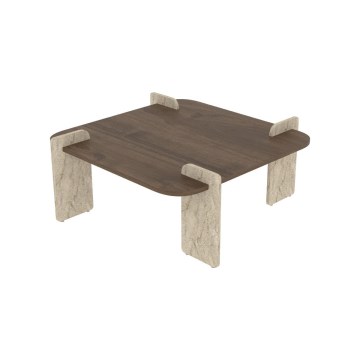 Tavolino da salotto PURO 90x90 cm noce/beige