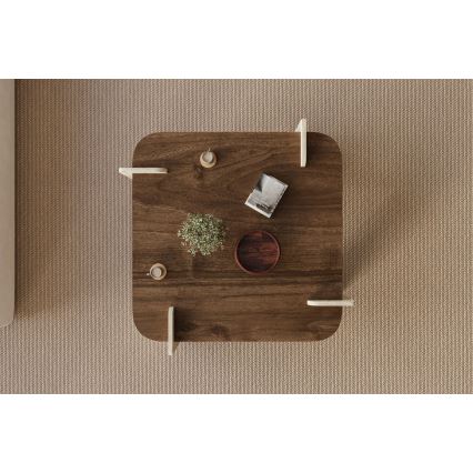 Tavolino da salotto PURO 90x90 cm noce/beige