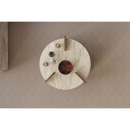 Tavolino da salotto PURO Ø 70 cm beige/noce