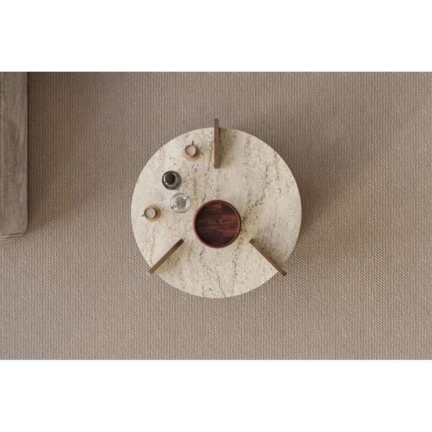 Tavolino da salotto PURO Ø 70 cm beige/noce