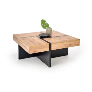 Tavolino da salotto RADIX 100 x 100 cm nero/marrone