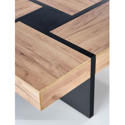 Tavolino da salotto RADIX 100 x 100 cm nero/marrone