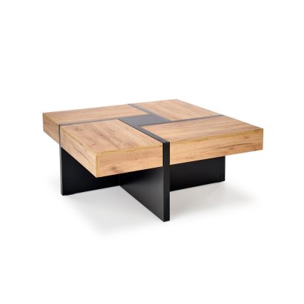 Tavolino da salotto RADIX 100 x 100 cm nero/marrone