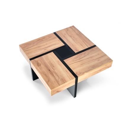 Tavolino da salotto RADIX 100 x 100 cm nero/marrone