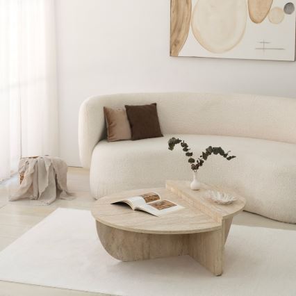Tavolino da salotto REST, finitura effetto marmo beige