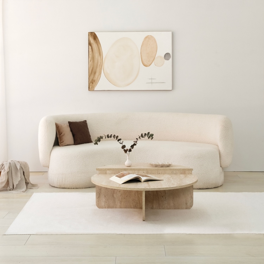 Tavolino da salotto REST, finitura effetto marmo beige