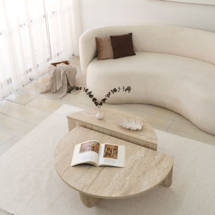 Tavolino da salotto REST, finitura effetto marmo beige
