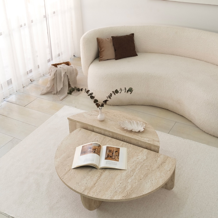 Tavolino da salotto REST, finitura effetto marmo beige