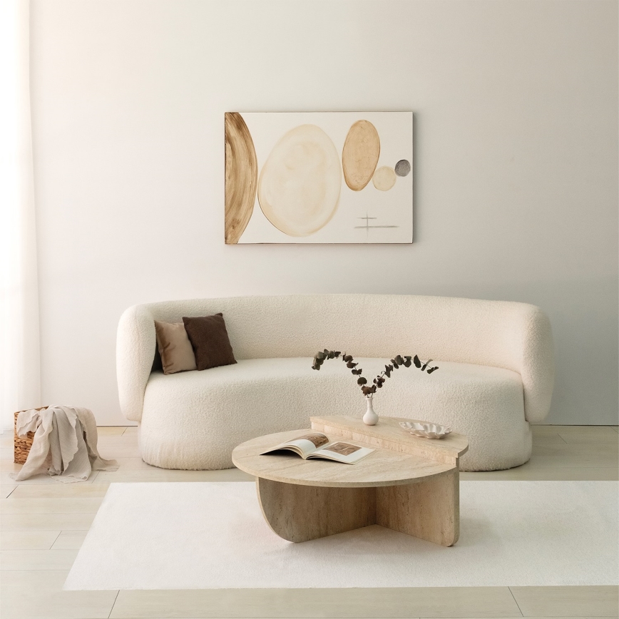 Tavolino da salotto REST, finitura effetto marmo beige