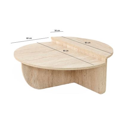 Tavolino da salotto REST, finitura effetto marmo beige