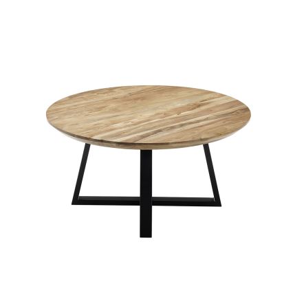 Tavolino da salotto RIVA Ø 90 cm acacia/nero