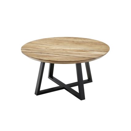 Tavolino da salotto RIVA Ø 90 cm acacia/nero