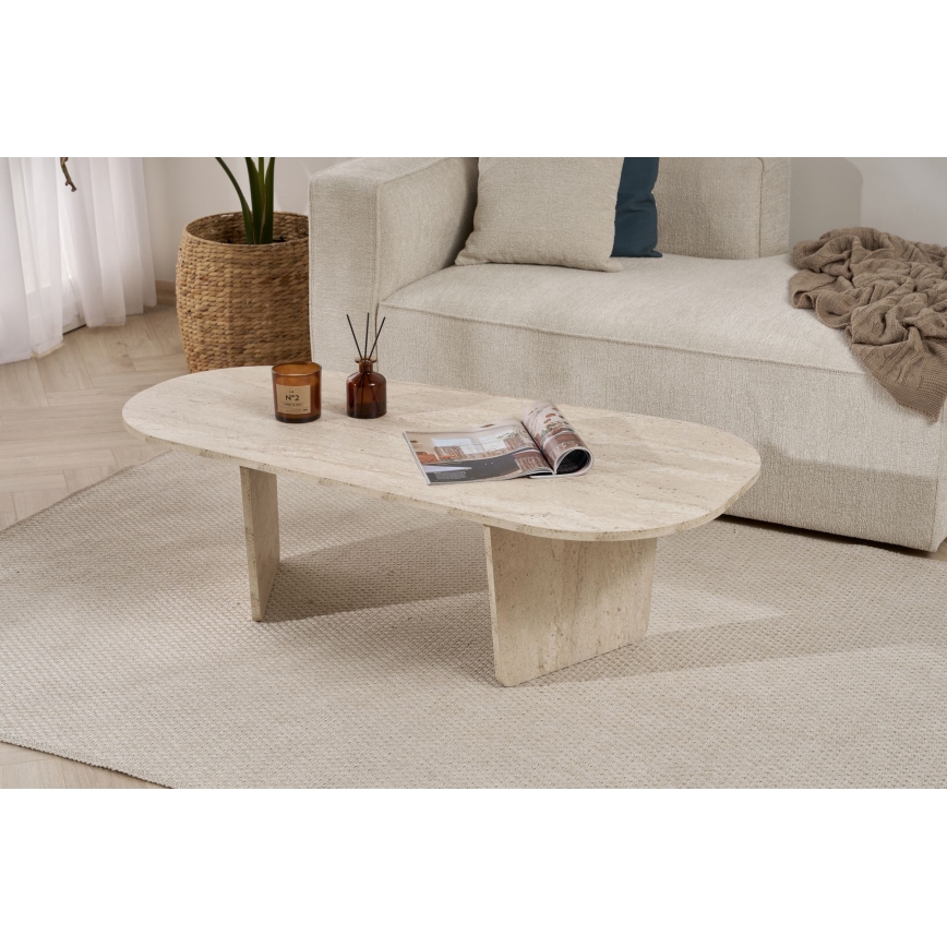 Tavolino da salotto ROND 130x65 cm beige