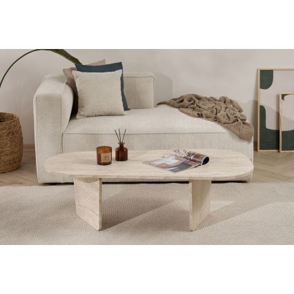 Tavolino da salotto ROND 130x65 cm beige