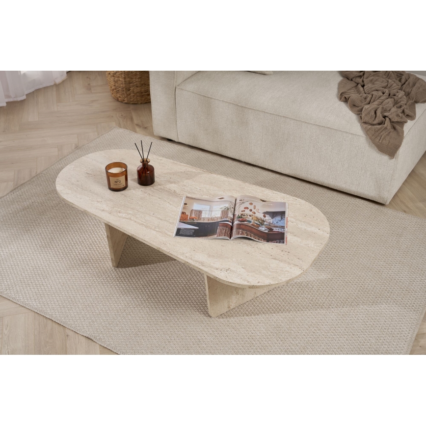 Tavolino da salotto ROND 130x65 cm beige