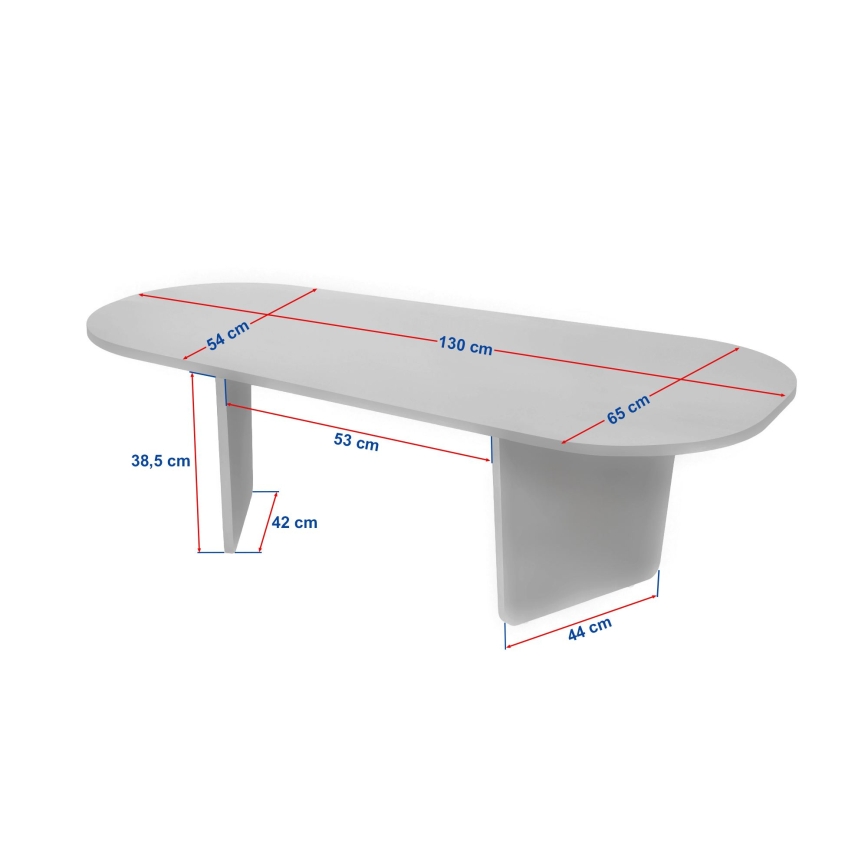 Tavolino da salotto ROND 130x65 cm in pino