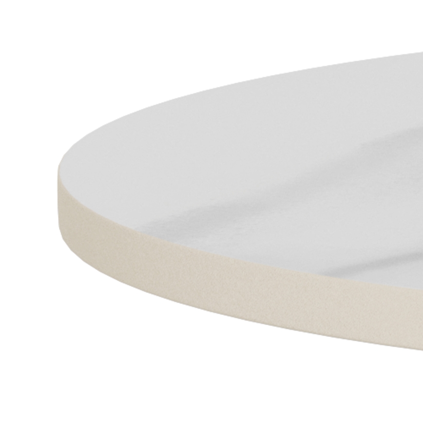 Tavolino da salotto SANTORINI Ø 45 cm, bianco/nero, piano in ceramica