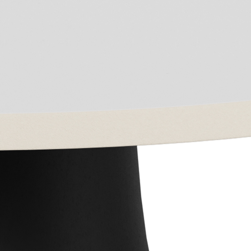Tavolino da salotto SANTORINI Ø 45 cm, bianco/nero, piano in ceramica