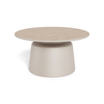 Tavolino da salotto SANTORINI Ø 70 cm beige/grigio/ceramica