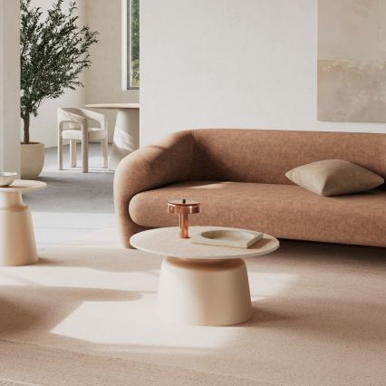 Tavolino da salotto SANTORINI Ø 70 cm beige/grigio/ceramica