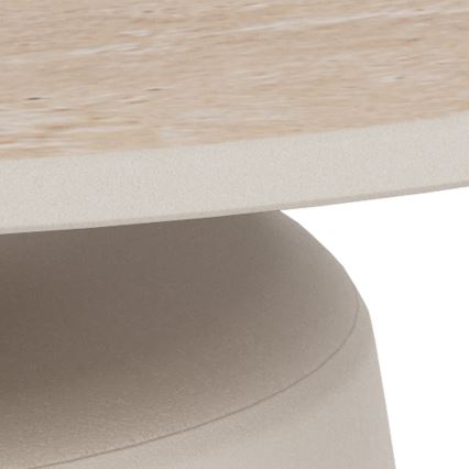 Tavolino da salotto SANTORINI Ø 70 cm beige/grigio/ceramica