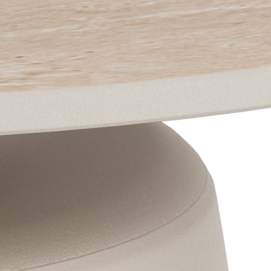 Tavolino da salotto SANTORINI Ø 70 cm beige/grigio/ceramica