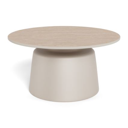Tavolino da salotto SANTORINI Ø 70 cm beige/grigio/ceramica