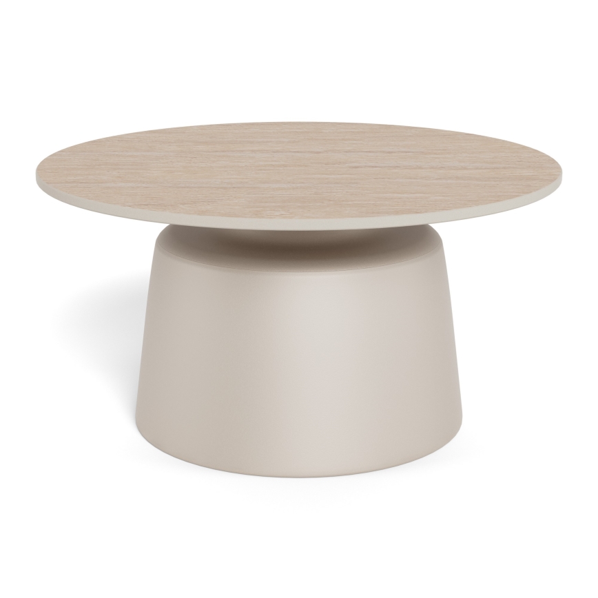 Tavolino da salotto SANTORINI Ø 70 cm beige/grigio/ceramica